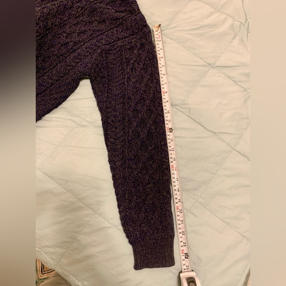 Aran Crafts Blue Zip Front Cardigan Size M - Picture 9 of 9